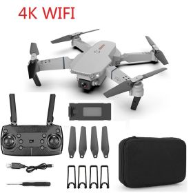 Folding high-definition aerial quadcopter (Option: Grey 4K)