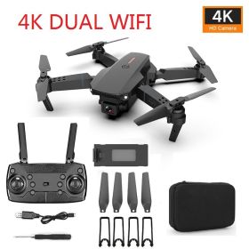 Folding high-definition aerial quadcopter (Option: Black 4K DUAL)