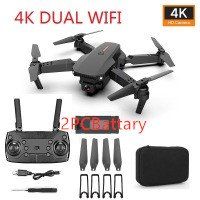 Folding high-definition aerial quadcopter (Option: Black 4K DUAL2Pcs battery)