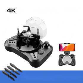 High-Definition Aerial Remote Control Aircraft Fixed Height Toy (Option: Black-Aerial photography 4K)