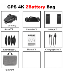 4K Aerial Camera New Product Remote Control Plane (Option: Black-Two power)