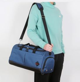 Sports Fitness Men's Large Capacity Dry Wet Separation Luggage Bag (Option: Dark Blue-40L)