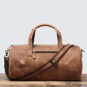Men's Genuine Leather Portable Travel Bag (Option: Vintage Brown)