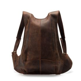 European And American Simple Leather Shoulder Bag (Option: Dark Brown)