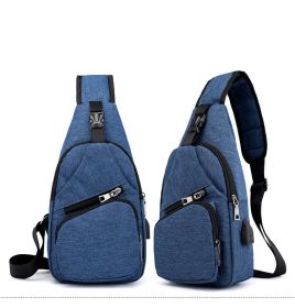 Men's Charging Bag Sports Canvas (Color: Blue)