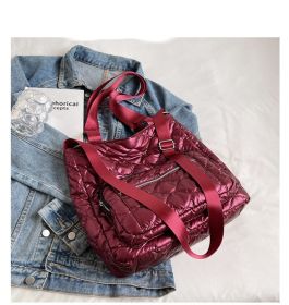 Women's Commuter One Shoulder Handheld Crossbody Bag (Color: Wine Red)