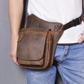 Casual Retro Men's Cowhide Messenger Bag (Option: Deep crazy horse)