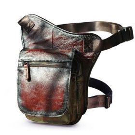 Casual Retro Men's Cowhide Messenger Bag (Option: Wine red with black edge)