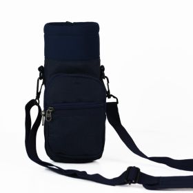 One Shoulder Adjustable Cross Body Thermos Cup Cover (Option: Royal blue-One size)